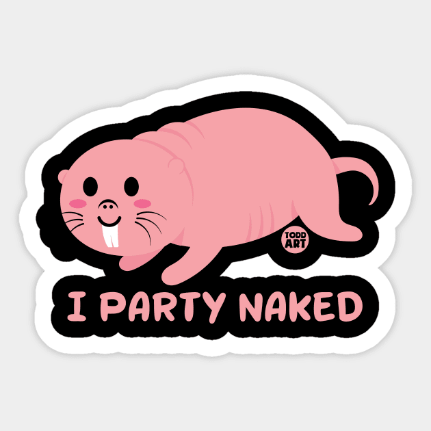 PARTY NAKED Sticker by toddgoldmanart